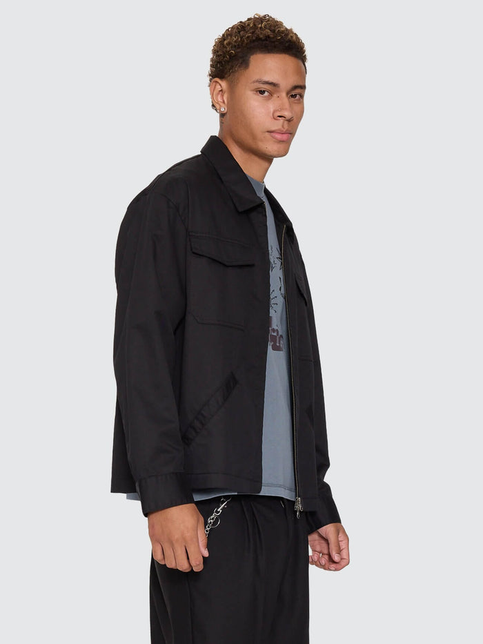 Chaotic Interventions Cropped Overshirt - Black XS