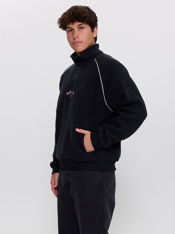 Tournament Of Roses Quarter Zip Polar Cropped Fleece - Washed Black XS