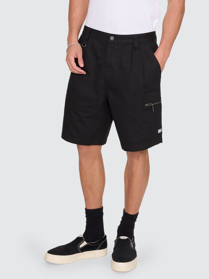 Chaotic Interventions Big Slacker Baggy Cropped Short - Black 26