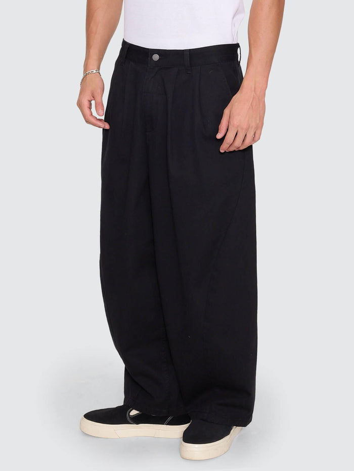 Chaos Barrel Leg Balloon Baggy Pant - Black 26