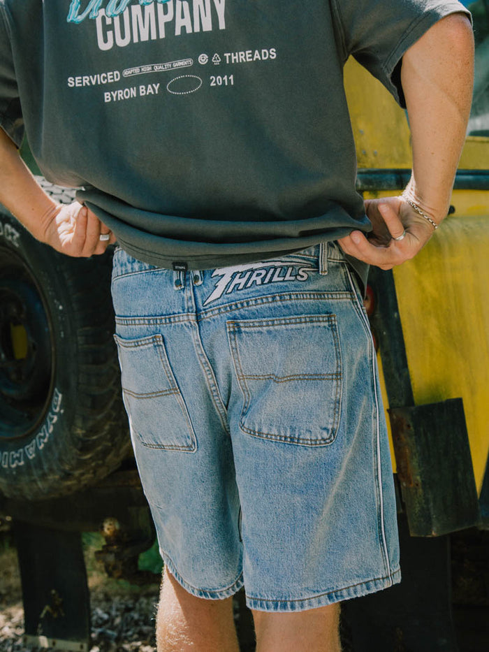 Heavy Voltage Slacker Relaxed Denim Short - Garage Blue