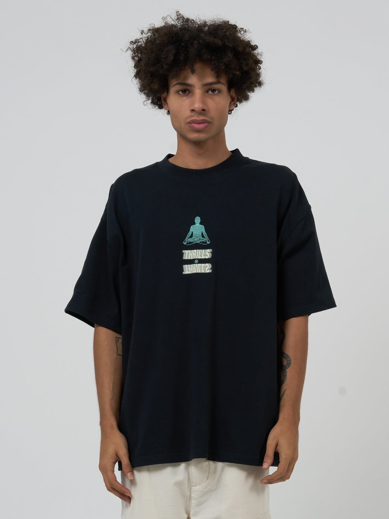 Levitation Box Fit Oversize Tee - Washed Black