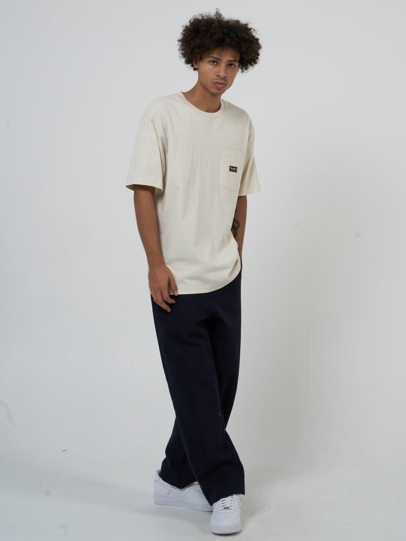 Thrills Union Workwear Oversize Fit Pocket Tee - Heritage White