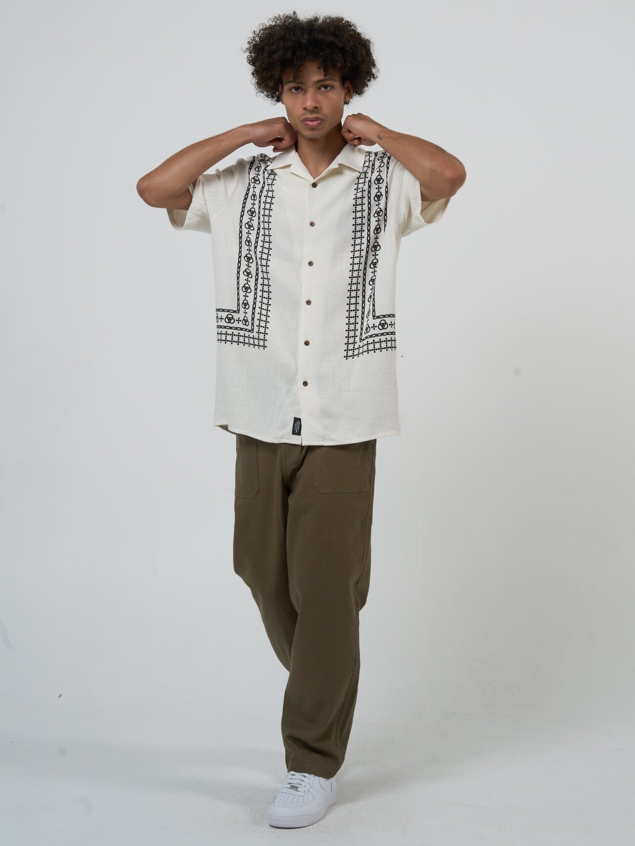 In Order and Disorder Bowling Shirt - Heritage White