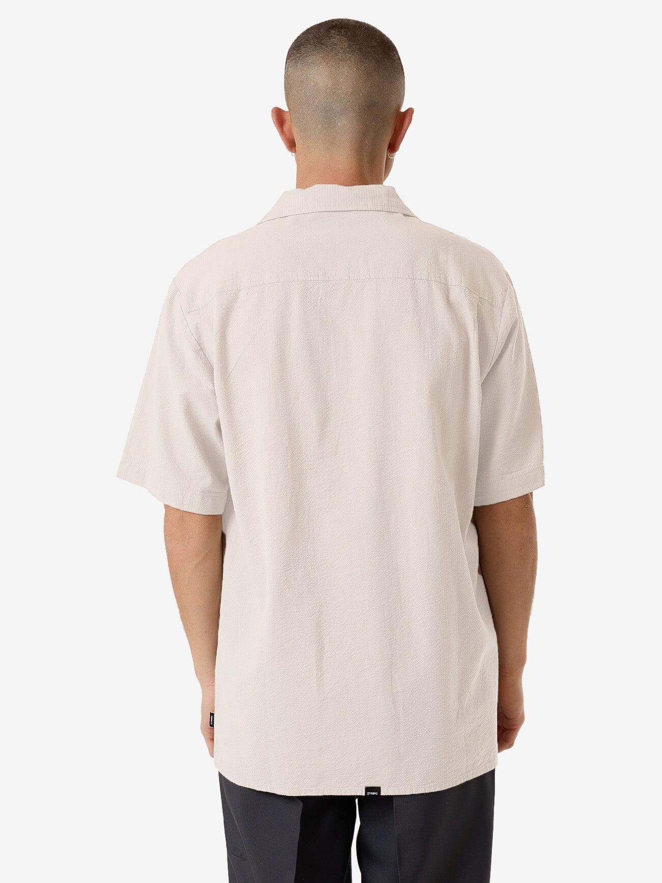 Minimal Thrills Stripe Bowling Shirt - Heritage White