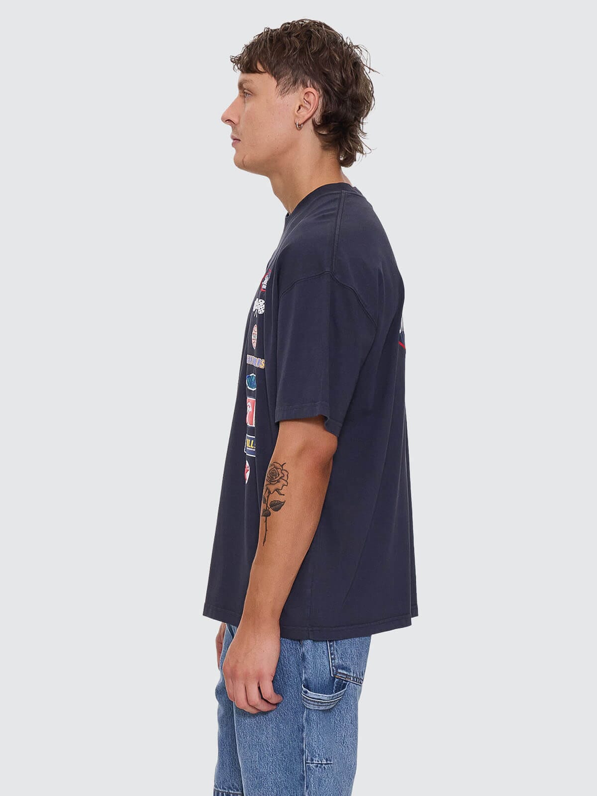 Total Service Stacked Box Fit Oversize Tee - Total Eclipse XS