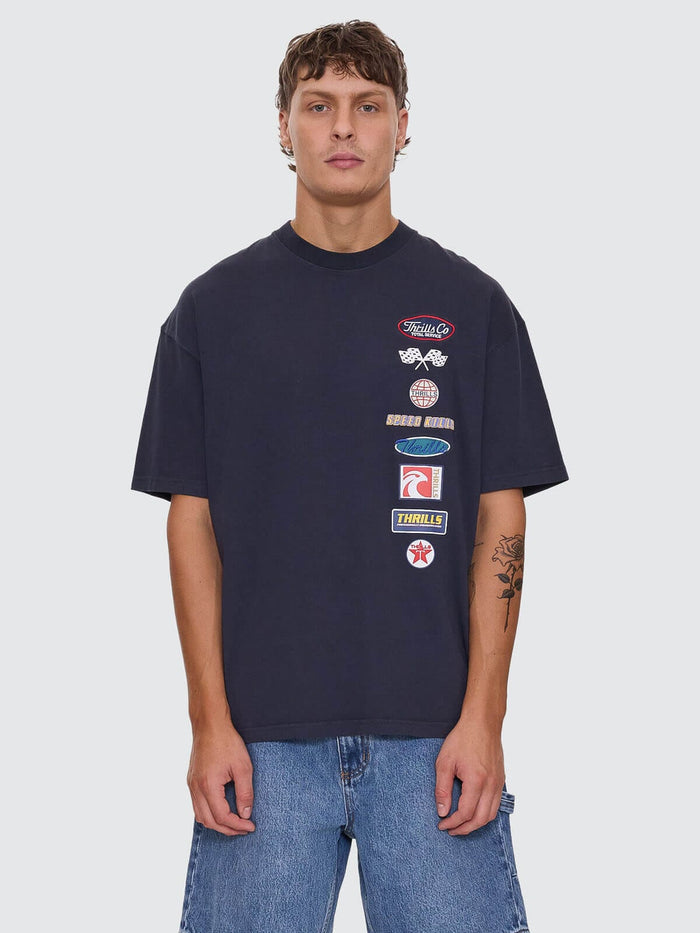 Total Service Stacked Box Fit Oversize Tee - Total Eclipse XS