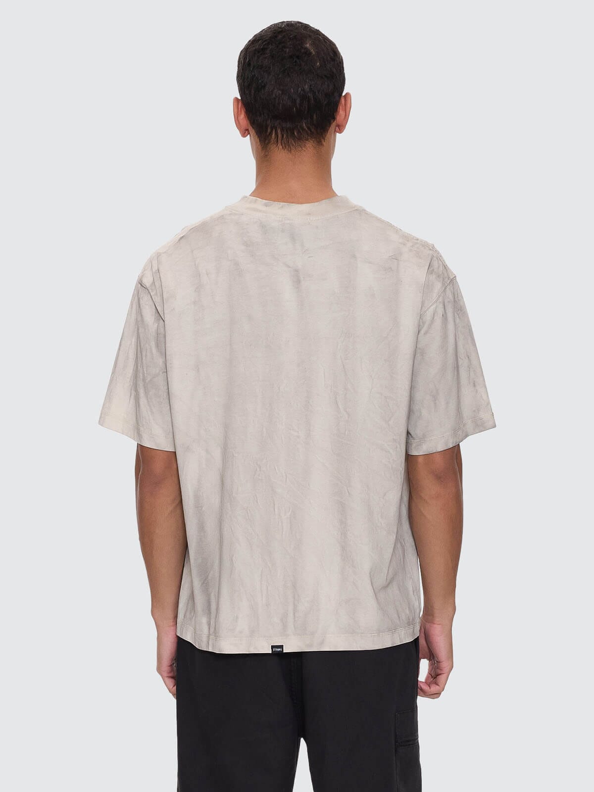 Cut & Shattered Box Fit Oversize Cropped Tee - Marble Heritage White XS