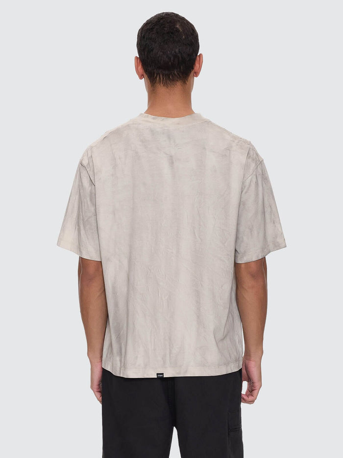 Cut & Shattered Box Fit Oversize Cropped Tee - Marble Heritage White XS