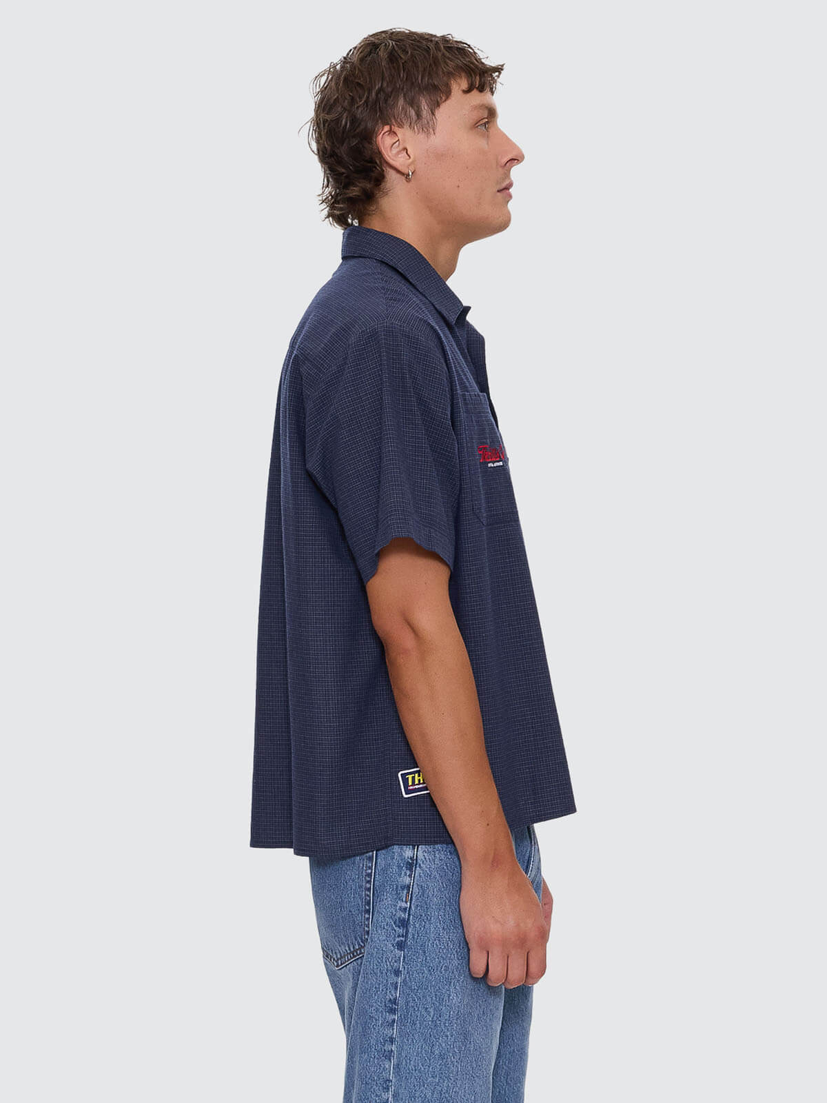Total Service Cropped Short Sleeve Work Shirt - Dark Royal XS