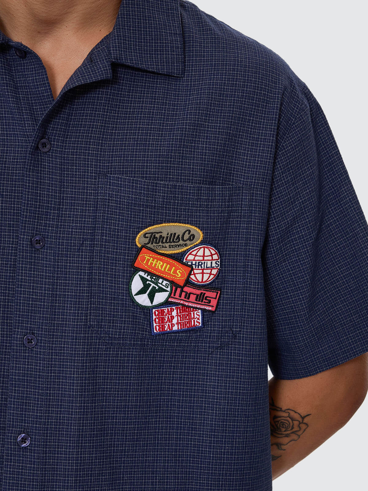 Total Service Cropped Short Sleeve Work Shirt - Dark Royal XS