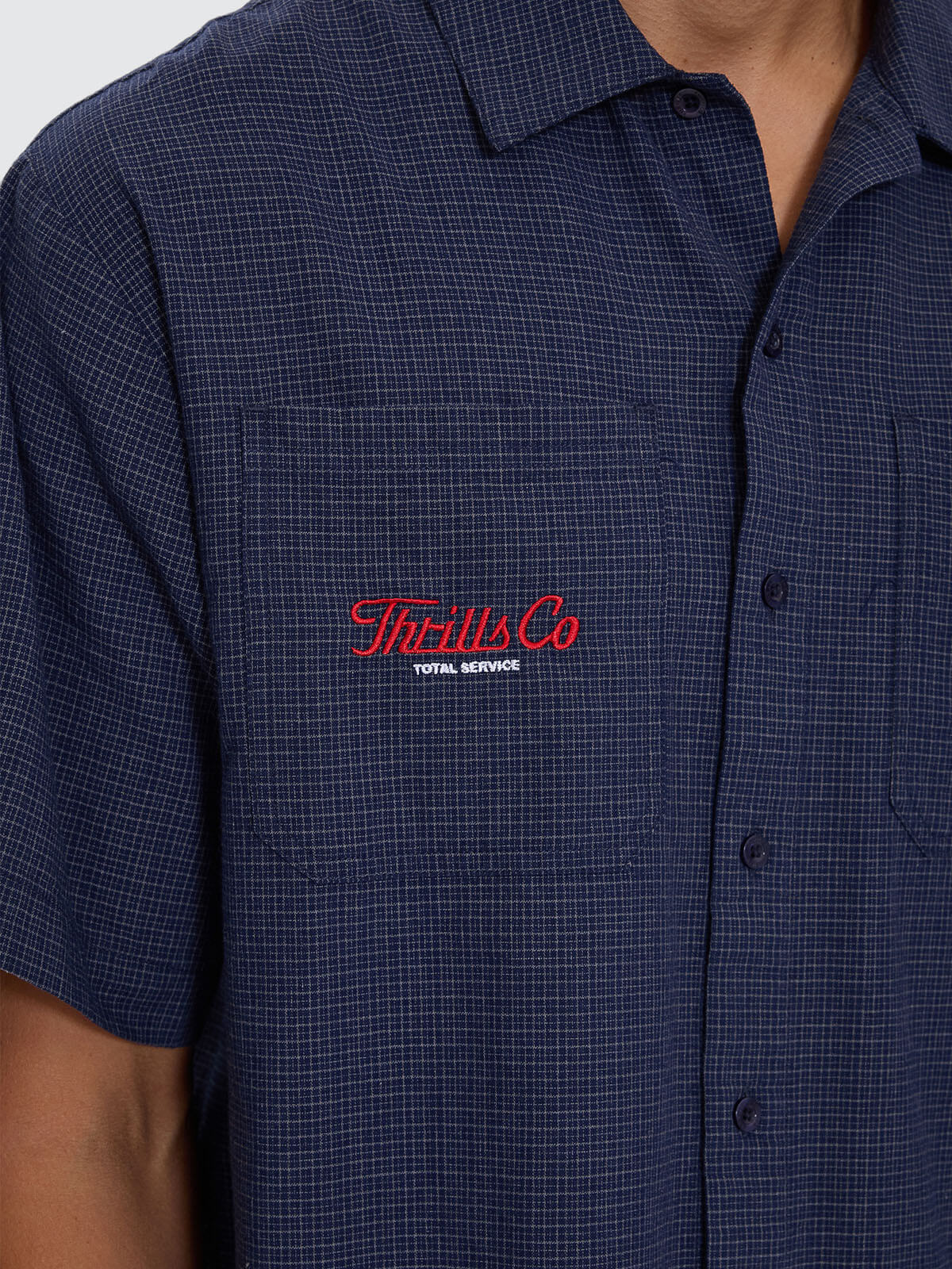 Total Service Cropped Short Sleeve Work Shirt - Dark Royal XS