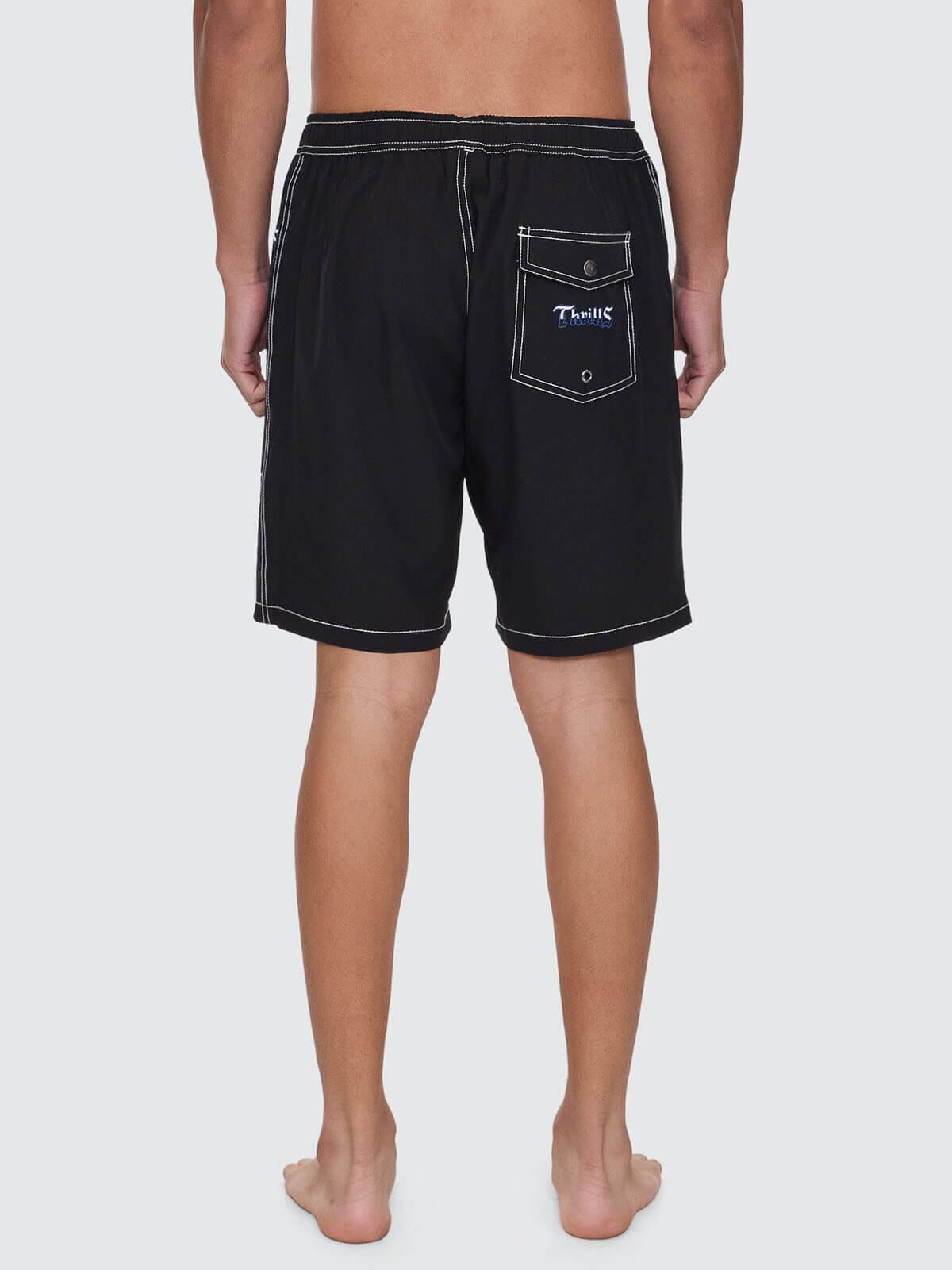 Run For The Hills Elastic Waist Boardshort - Black 28