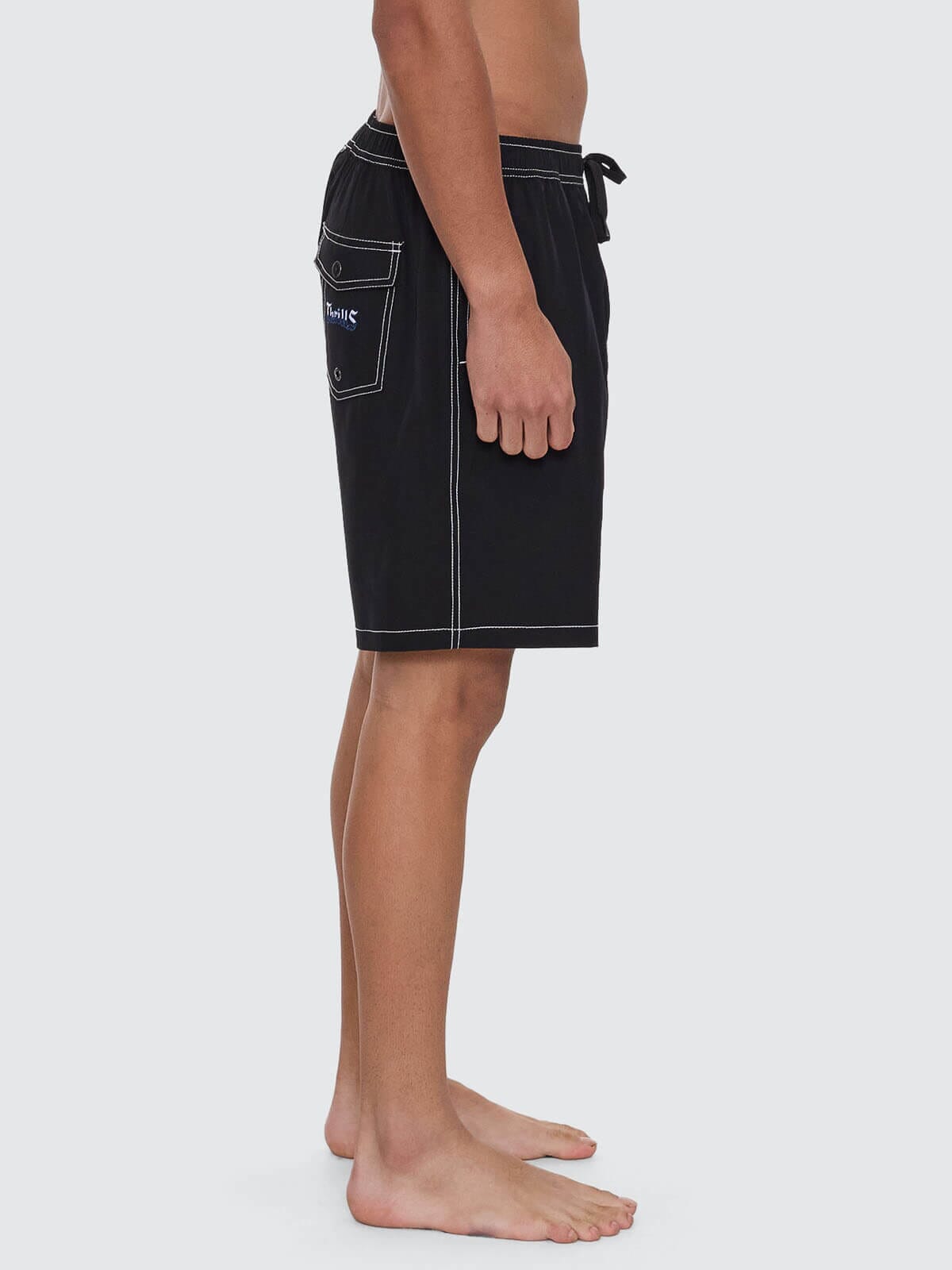 Run For The Hills Elastic Waist Boardshort - Black 28
