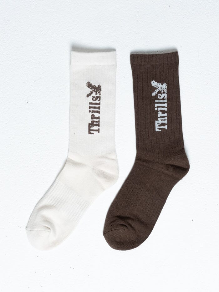 Thrills Workwear 2 Pack Sock - Tarmac - Heritage White