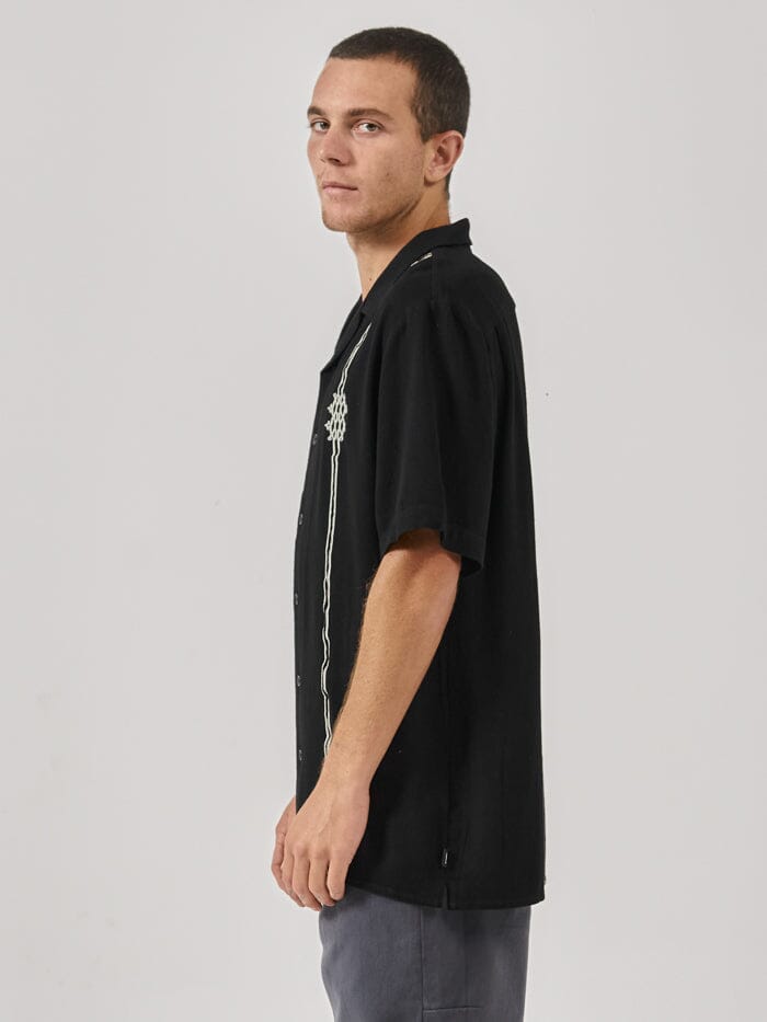 Enigma Bowling Shirt - Washed Black