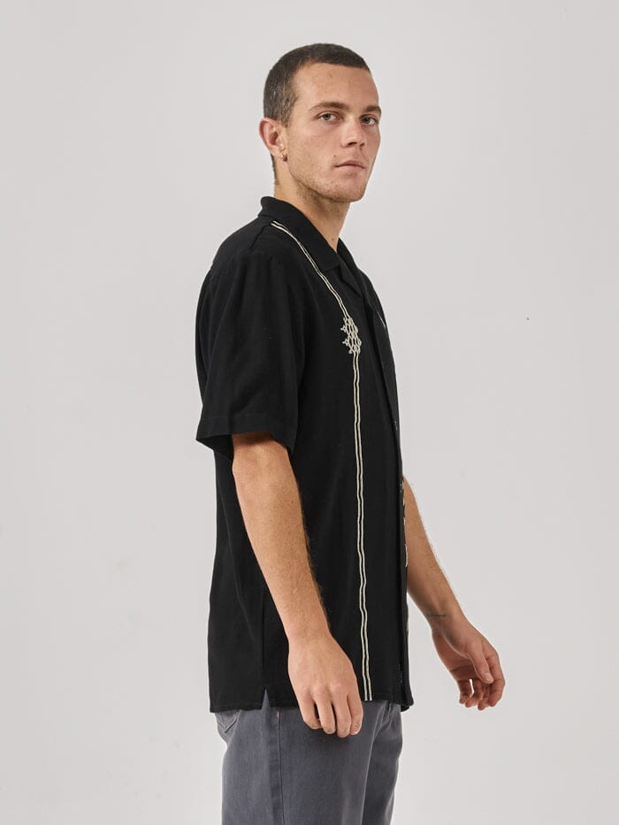 Enigma Bowling Shirt - Washed Black