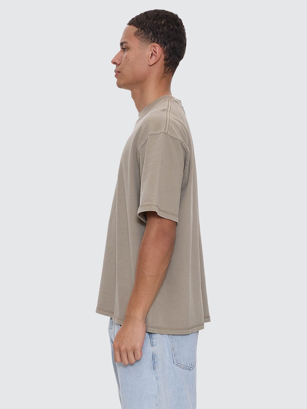 Lost In Paradise Embro Box Fit Cropped Tee - Aluminium