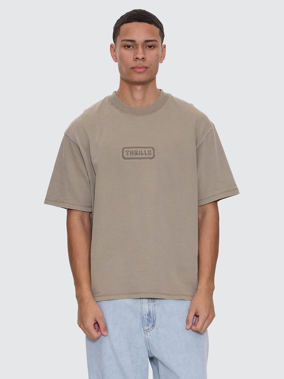 Lost In Paradise Embro Box Fit Cropped Tee - Aluminium
