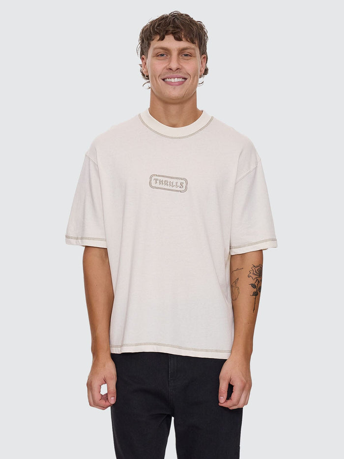 Lost In Paradise Embro Box Crop Tee - Unbleached