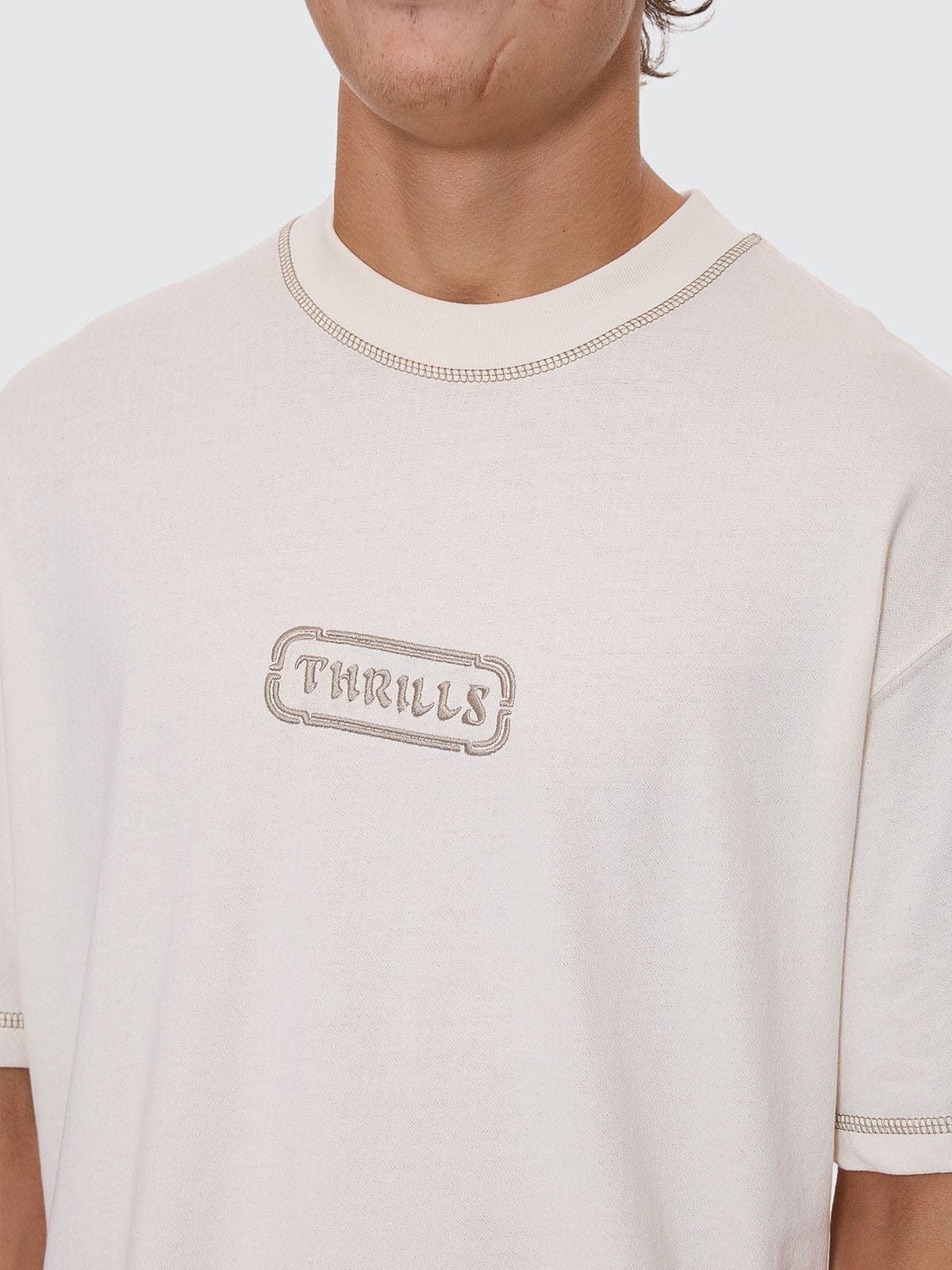 Lost In Paradise Embro Box Crop Tee - Unbleached