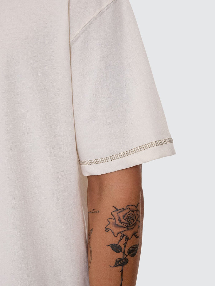 Lost In Paradise Embro Box Crop Tee - Unbleached