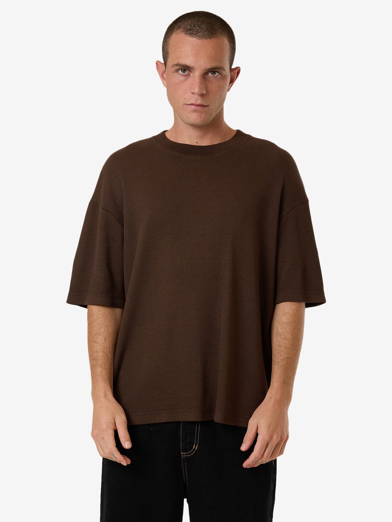 Arts & Industrial Box Fit Cropped Tee - Postal Brown