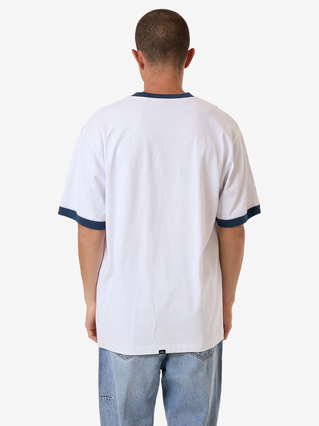 Garden State Oversize Fit Ringer Tee - White XS