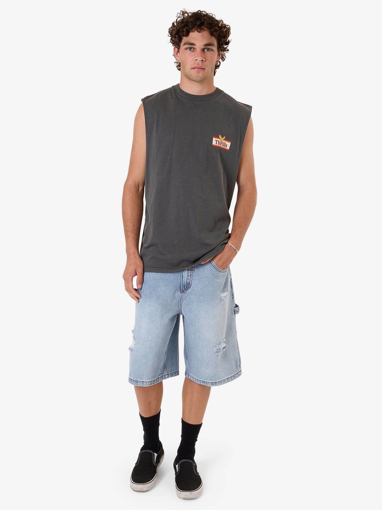 Never Stop Merch Fit Muscle Tee - Merch Black XS