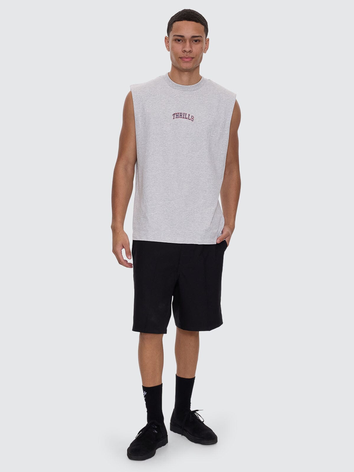 Roosevelt Merch Fit Muscle Tee - Snow Marle