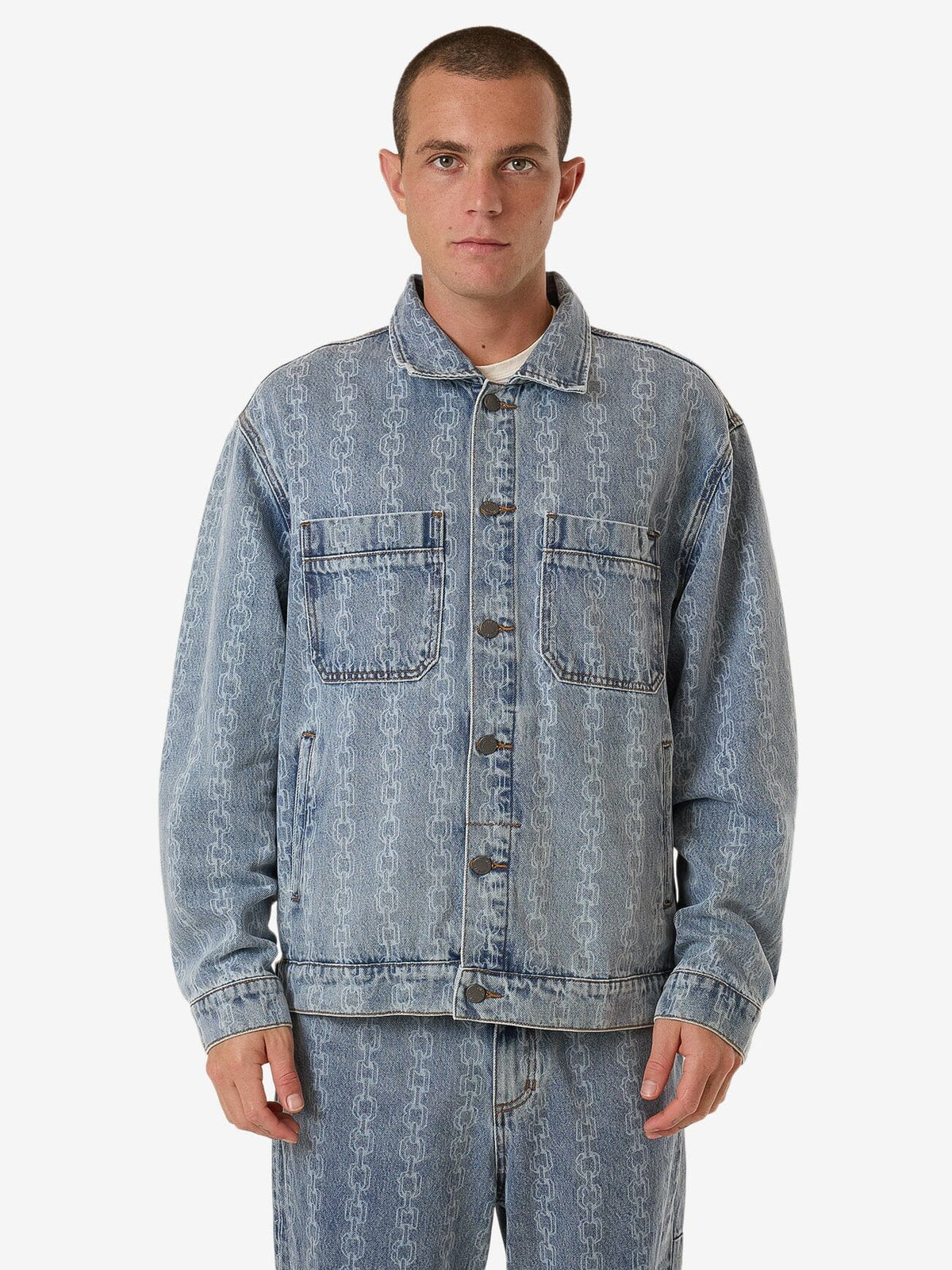Chain Reaction Canyon Oversized Denim Jacket in Blue | | Thrills Co
