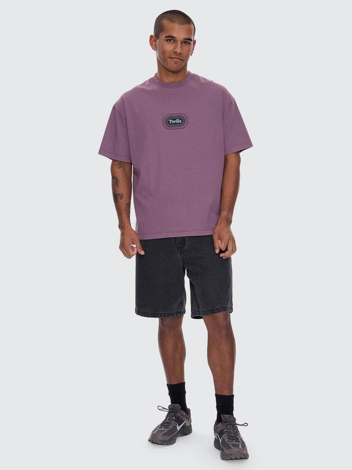 It's In The Cards Box Fit Oversize Tee - Vintage Mauve XS