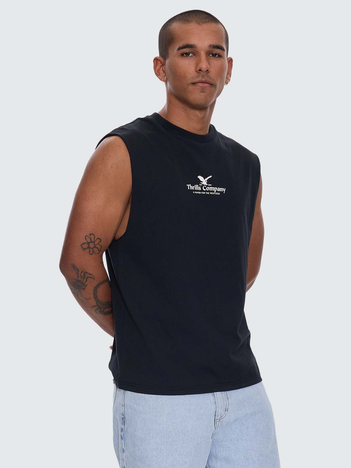 A Haven For The Restless Merch Fit Muscle Tee - Washed Black XS