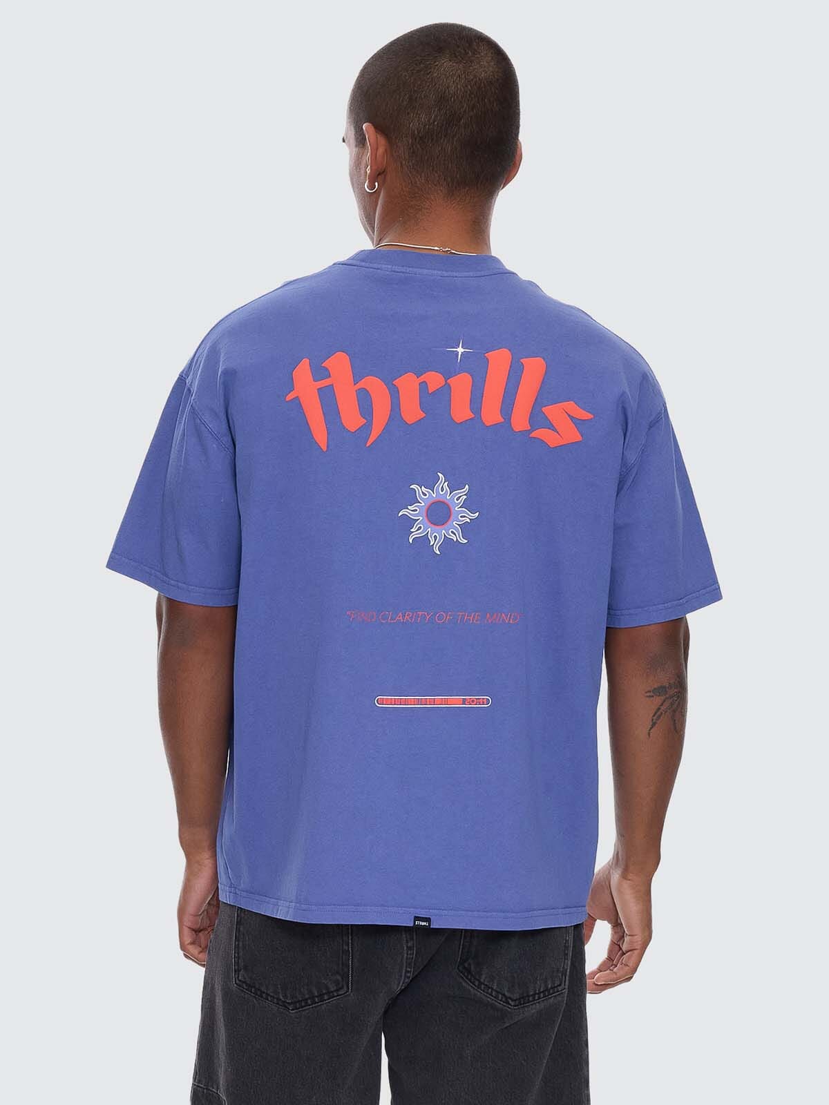 Crystal Clear Box Fit Oversize Tee - Sigma Blue XS