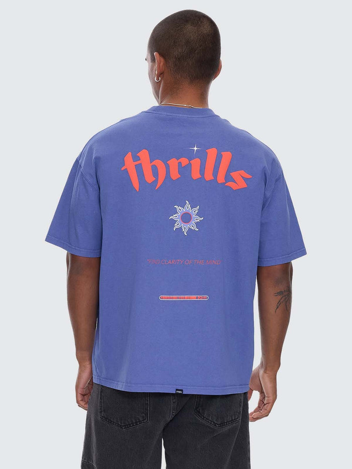 Crystal Clear Box Fit Oversize Tee - Sigma Blue XS