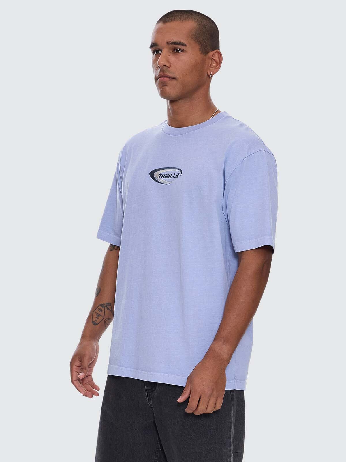Fusion Oversize Fit Tee - Cornflower Blue XS