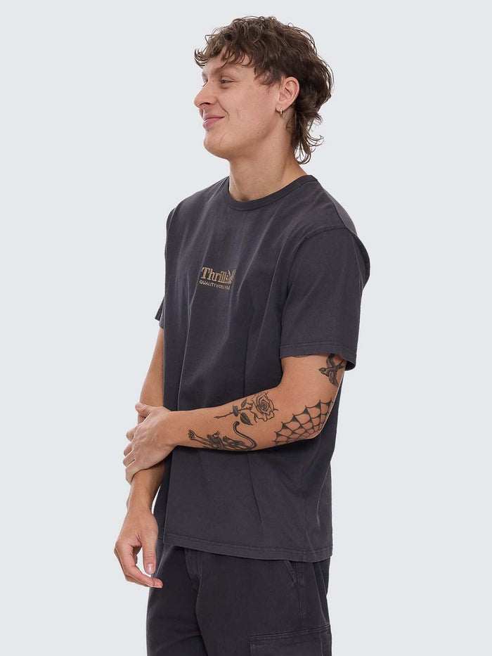 Thrills Workwear Embro Merch Fit Tee - Dark Charcoal XS
