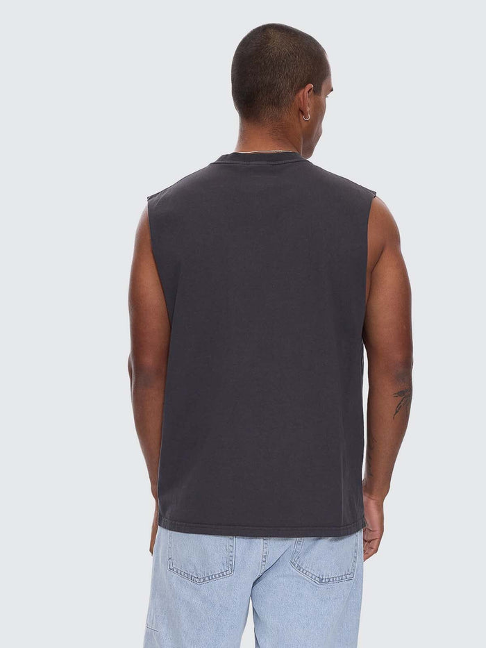 Thrills Workwear Embro Merch Fit Muscle Tee - Dark Charcoal XS