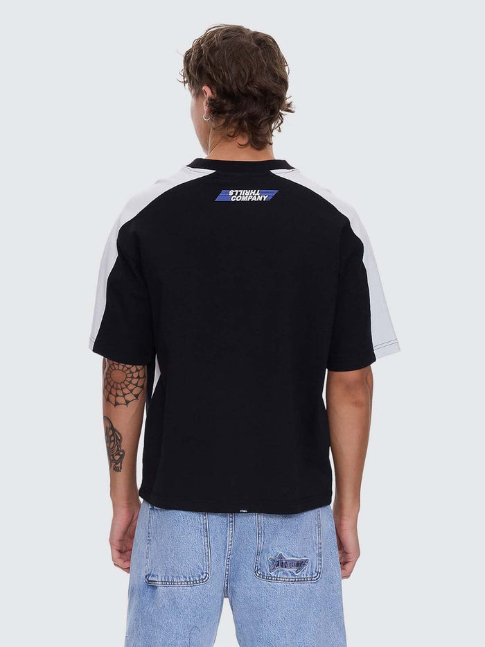 Rapid Fire Panel Box Fit Oversize Cropped Tee - Black XS