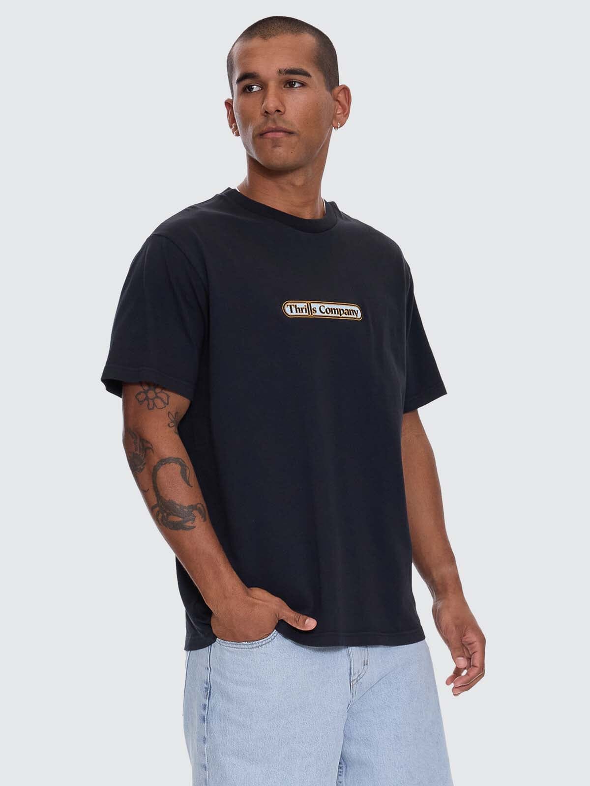 Wonder World Embro Merch Fit Tee - Twilight Black XS