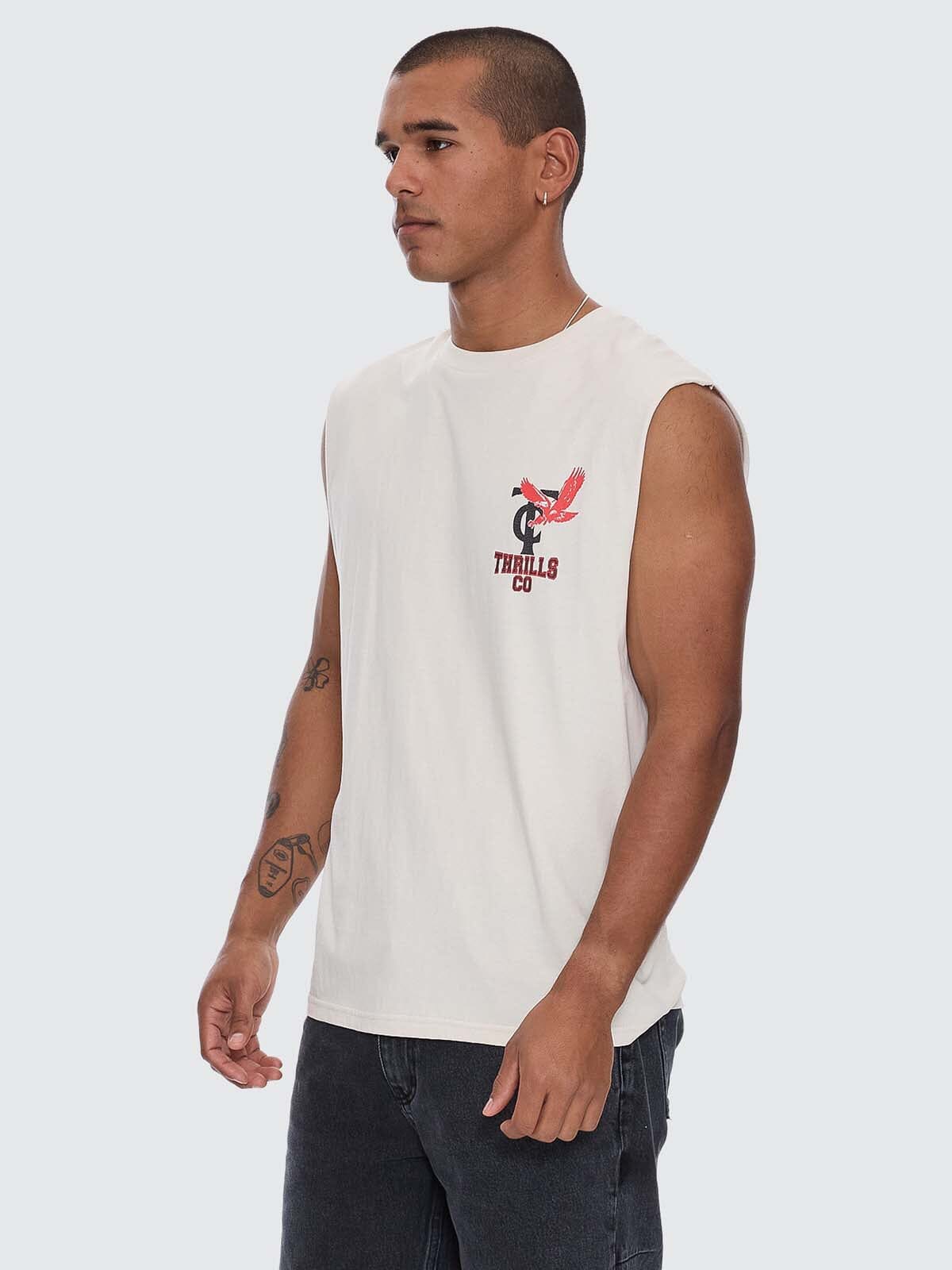 Wonder World Merch Fit Muscle Tee - Heritage White XS