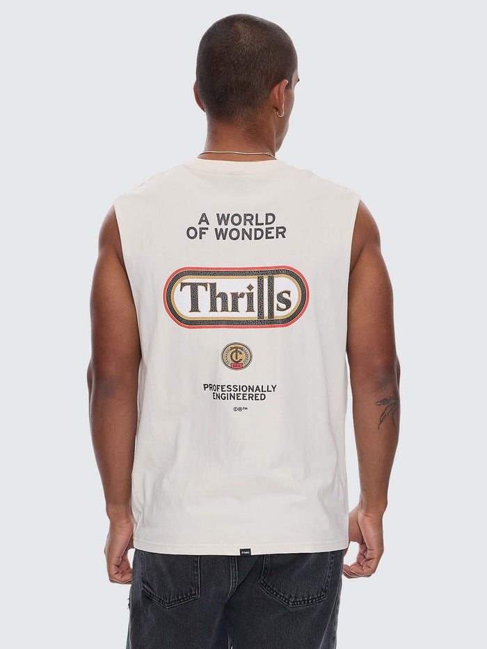 Wonder World Merch Fit Muscle Tee - Heritage White XS