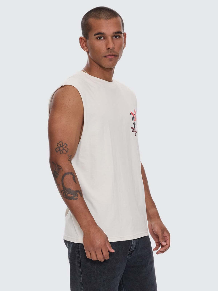 Wonder World Merch Fit Muscle Tee - Heritage White XS