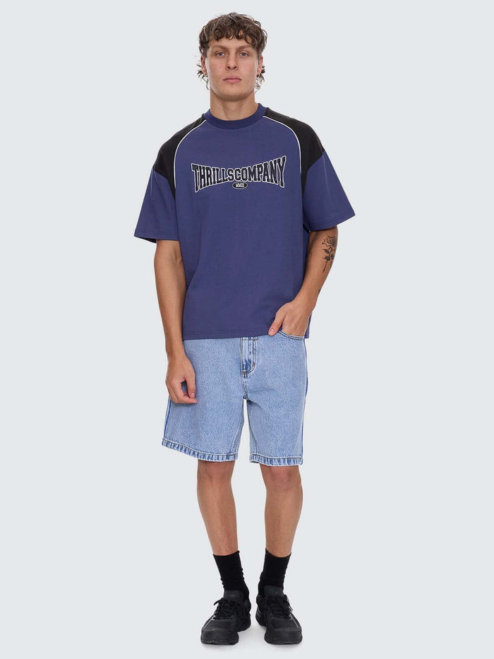 Stakes Are High Box Fit Oversize Tee - Guardian Navy XS