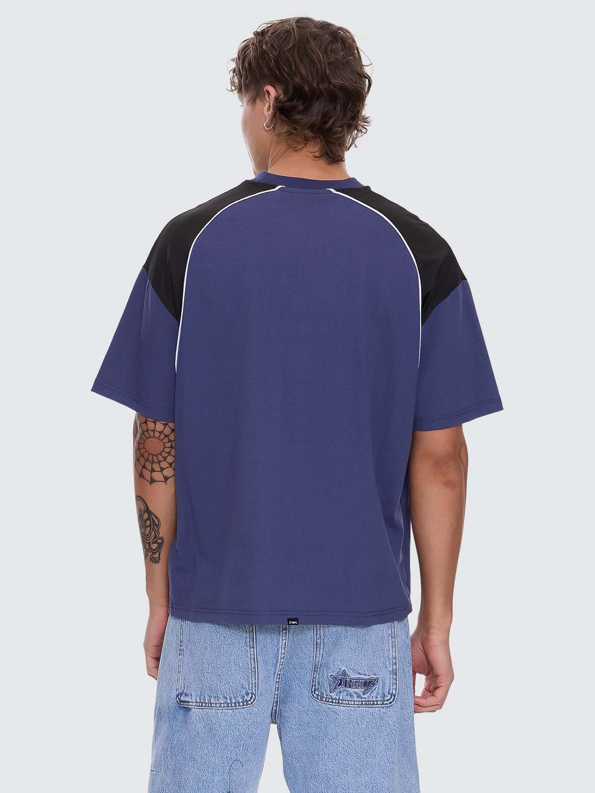 Stakes Are High Box Fit Oversize Tee - Guardian Navy XS