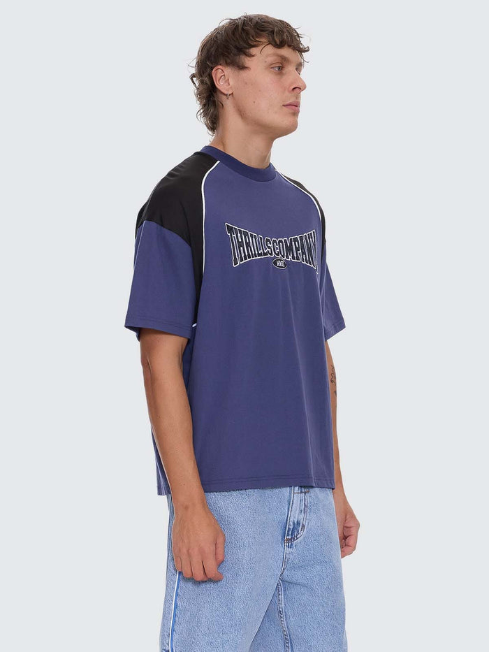 Stakes Are High Box Fit Oversize Tee - Guardian Navy XS