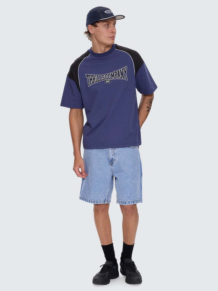 Stakes Are High Box Fit Oversize Tee - Guardian Navy XS