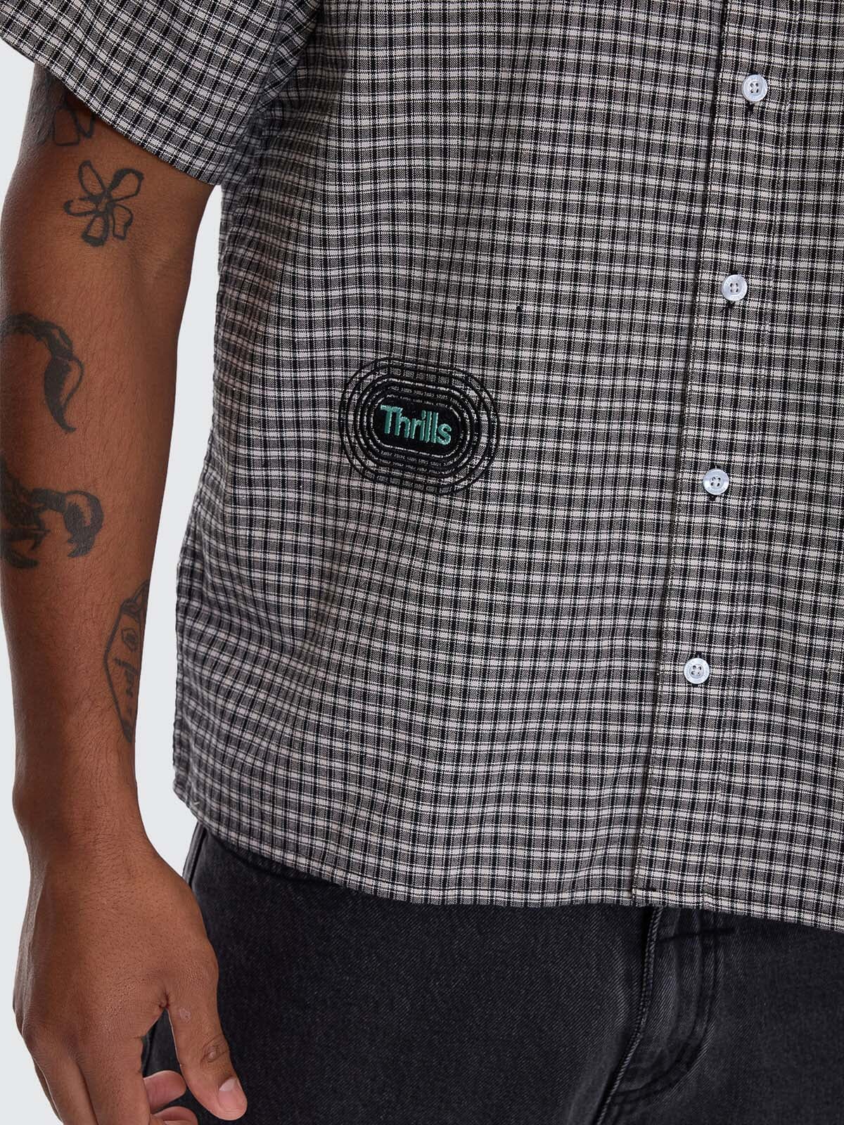 It's In The Cards Short Sleeve Cropped Shirt - Black