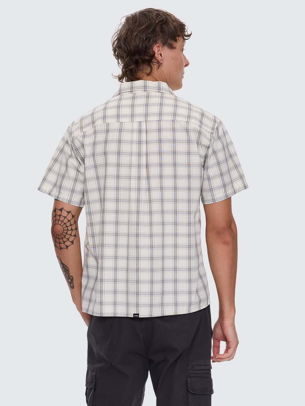 Touch The Sky Check Short Sleeve Cropped Shirt - Heritage White XS