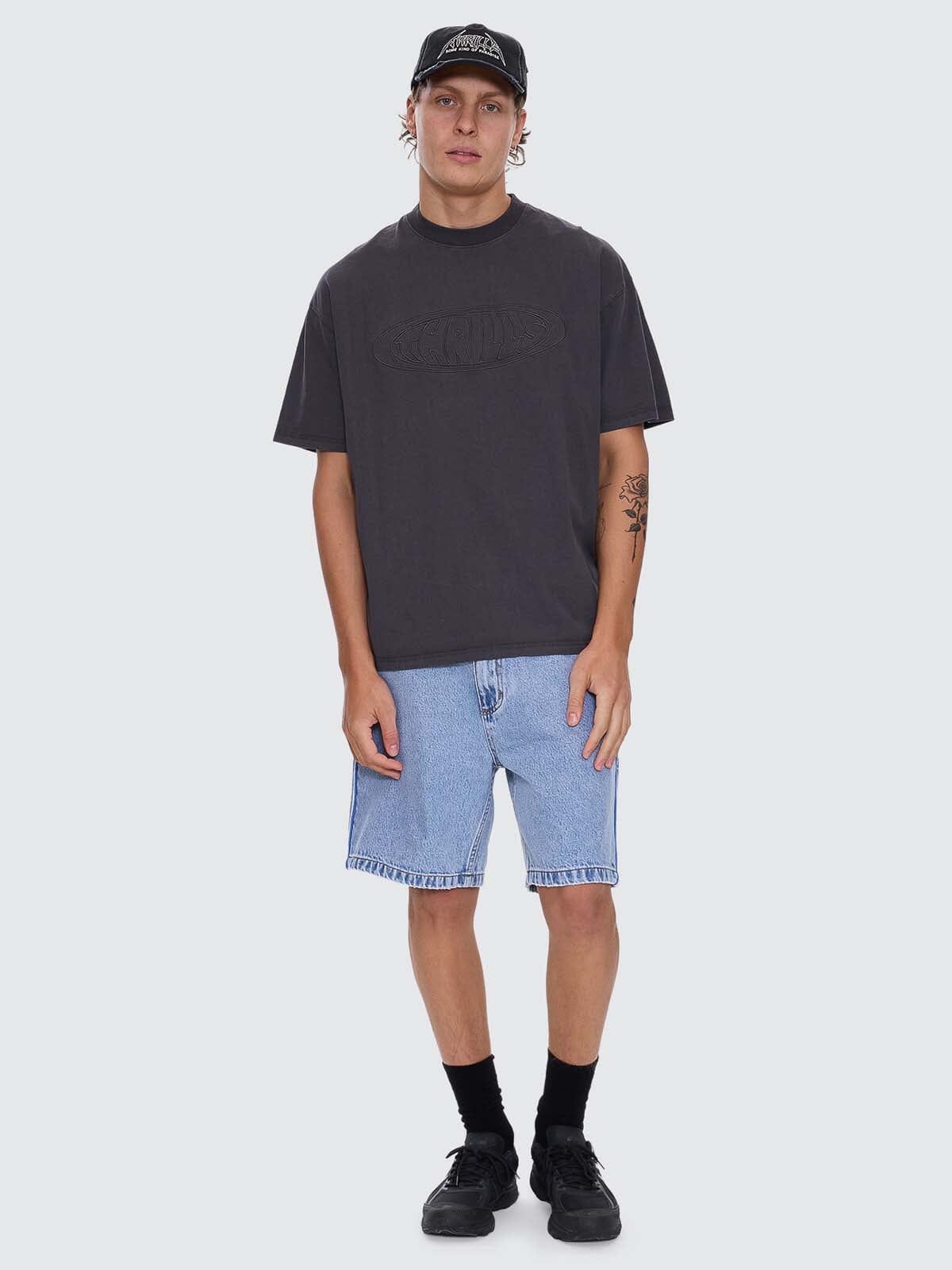 Heavy Static Slacker Relaxed Denim Short - Tempest Blue 26